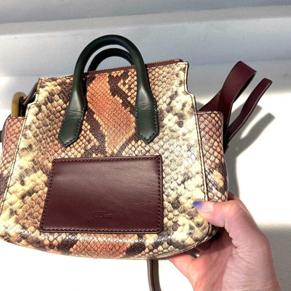 J Crew Mini Harper Snakeskin Embossed Leather Bag - Picture 6 of 11